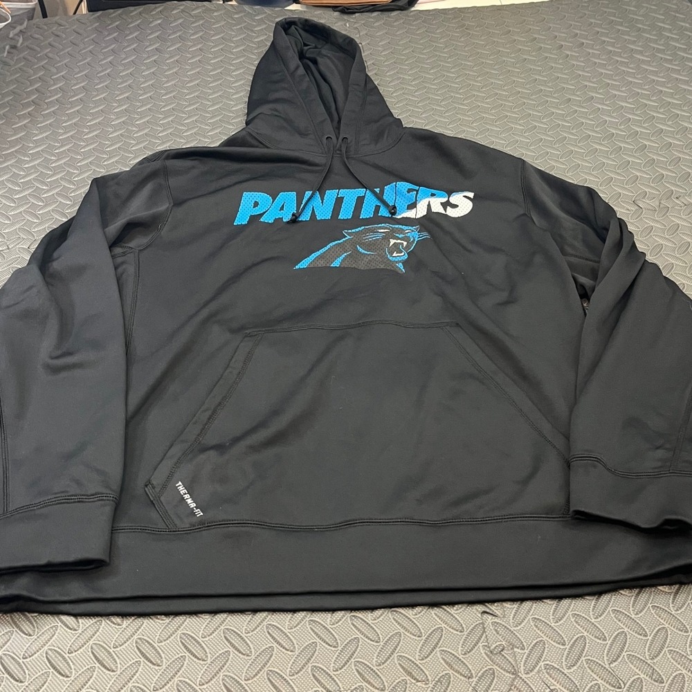 Nike Hoodie Mens XL Black Carolina Panthers Therma-Fit Pullover NFL Sweatshirt - Picture 2 of 9